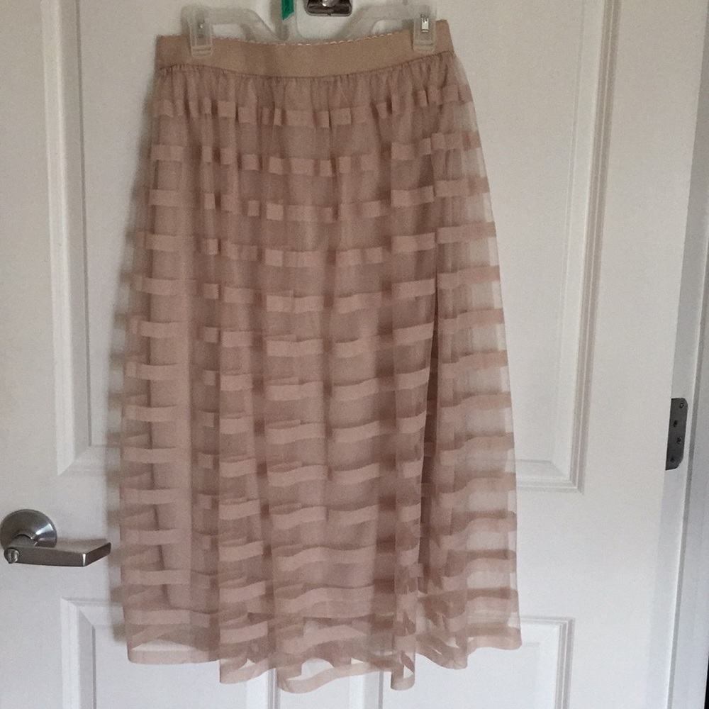 NWOT Beige Midi Skirt